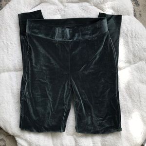 Dark green velvet leggings
